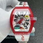 QQF Swiss Replica Franck Muller Vanguard Beach V41 Red Carbon Case Watch 